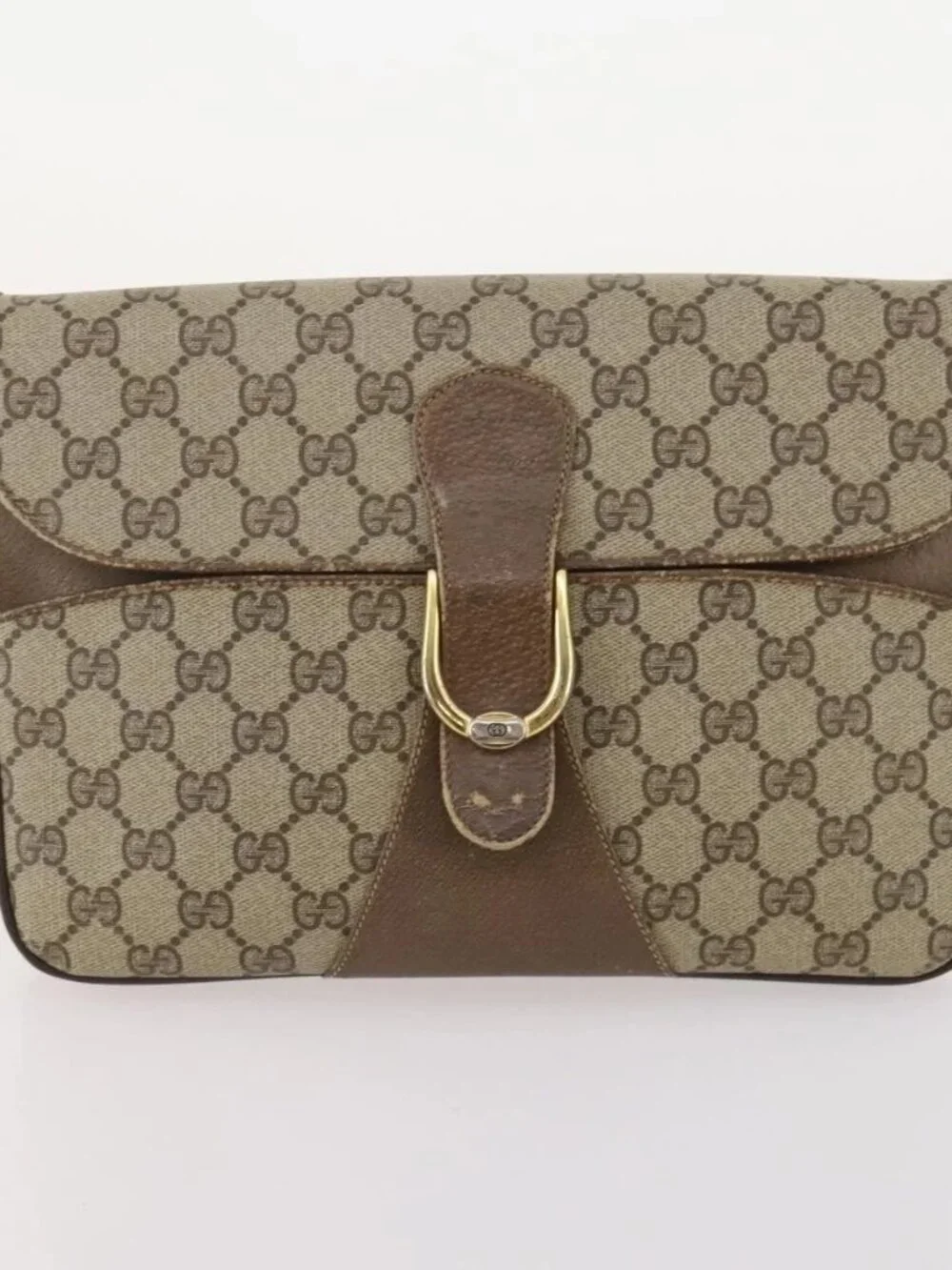 GUCCI GG Supreme GG Crystal GG Canvas Bag PVC 4 Set Navy Beige Auth YKZ424